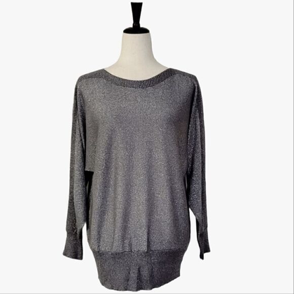 Joseph A. Gray Metallic Sparkle Boatneck Dolman Sleeve Sweater Size XL - Picture 2 of 7
